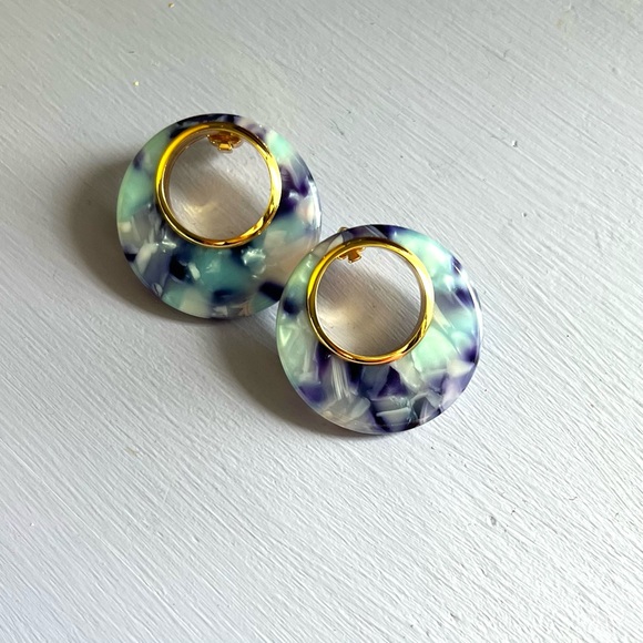 SALE 🥳 kate spade Acrylic Blue Artsy Stud Earrings - Picture 4 of 6